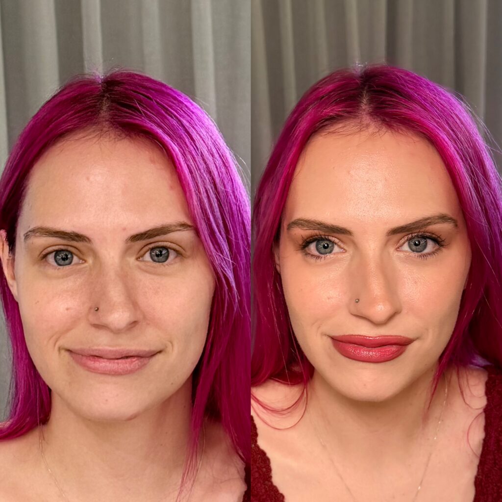 Editorial makeup transformation before and after