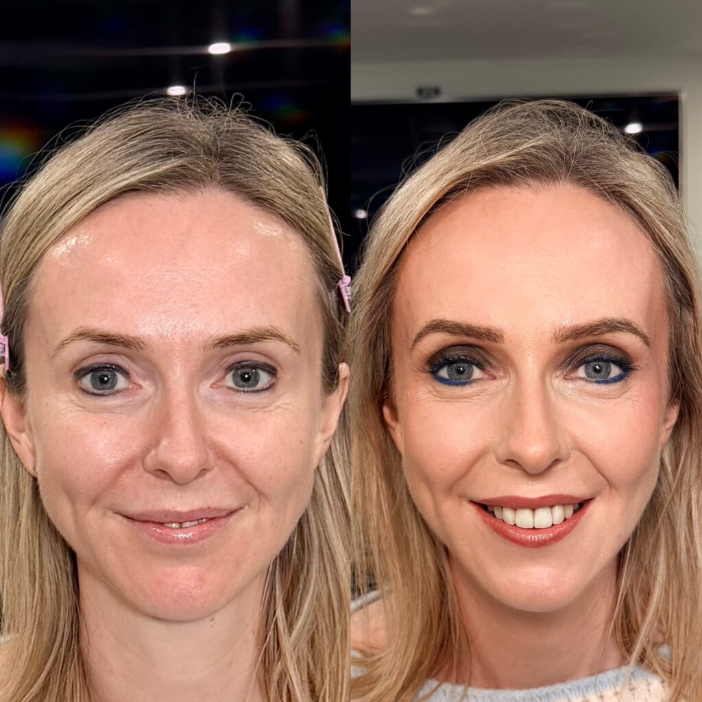 Bridal makeup before and after by Adam Buechner